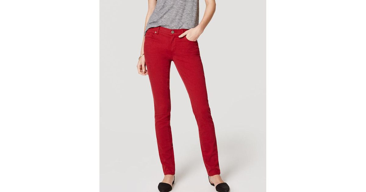 loft red jeans