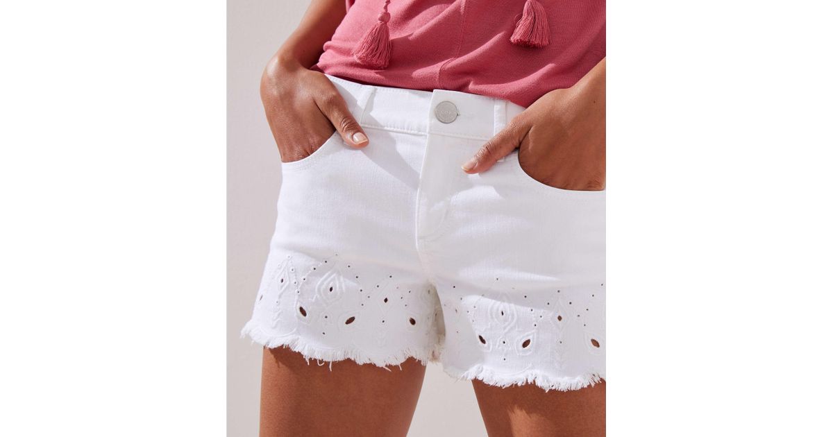loft white denim shorts