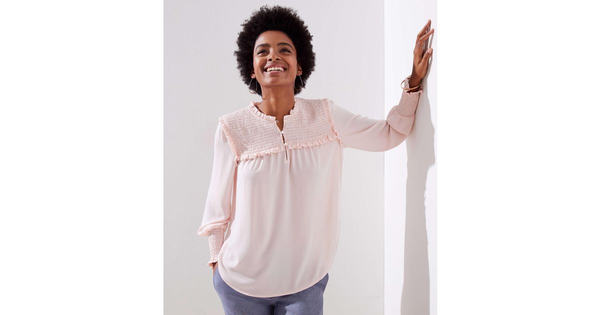 loft pink blouse