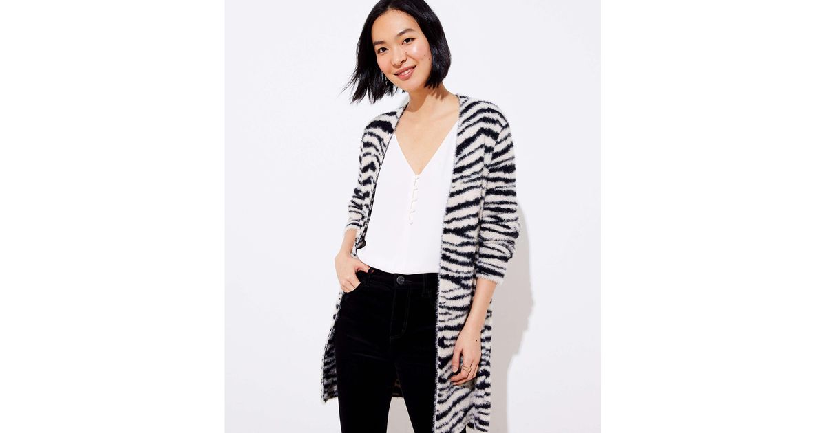 loft zebra cardigan