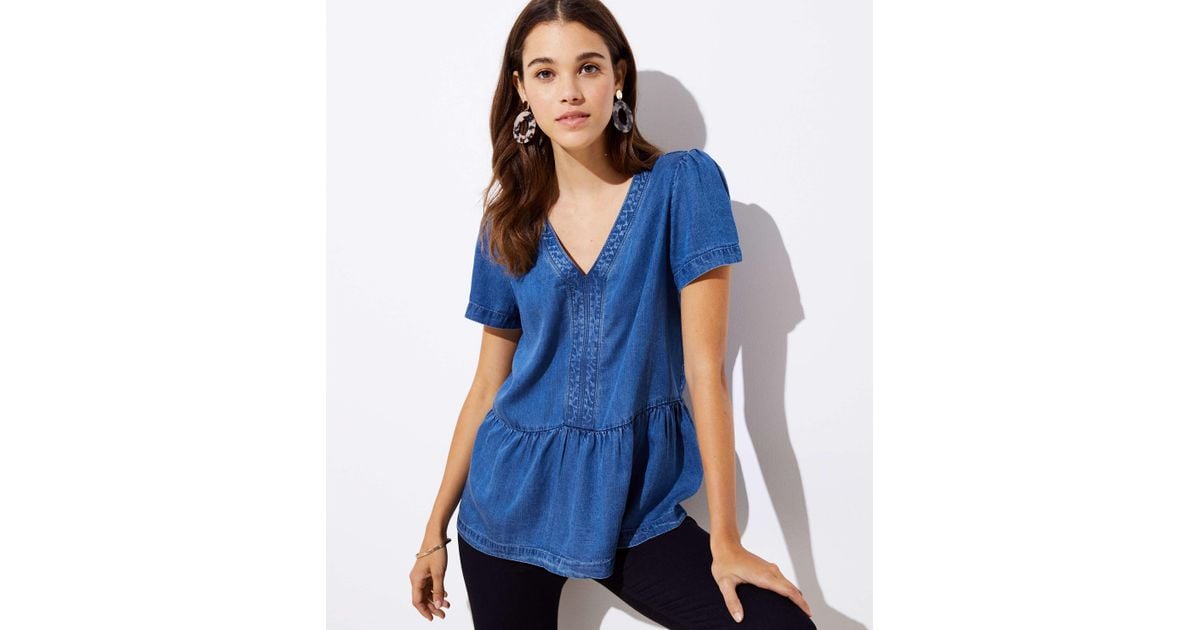 chambray peplum top