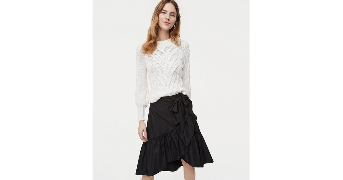 black ruffle wrap skirt
