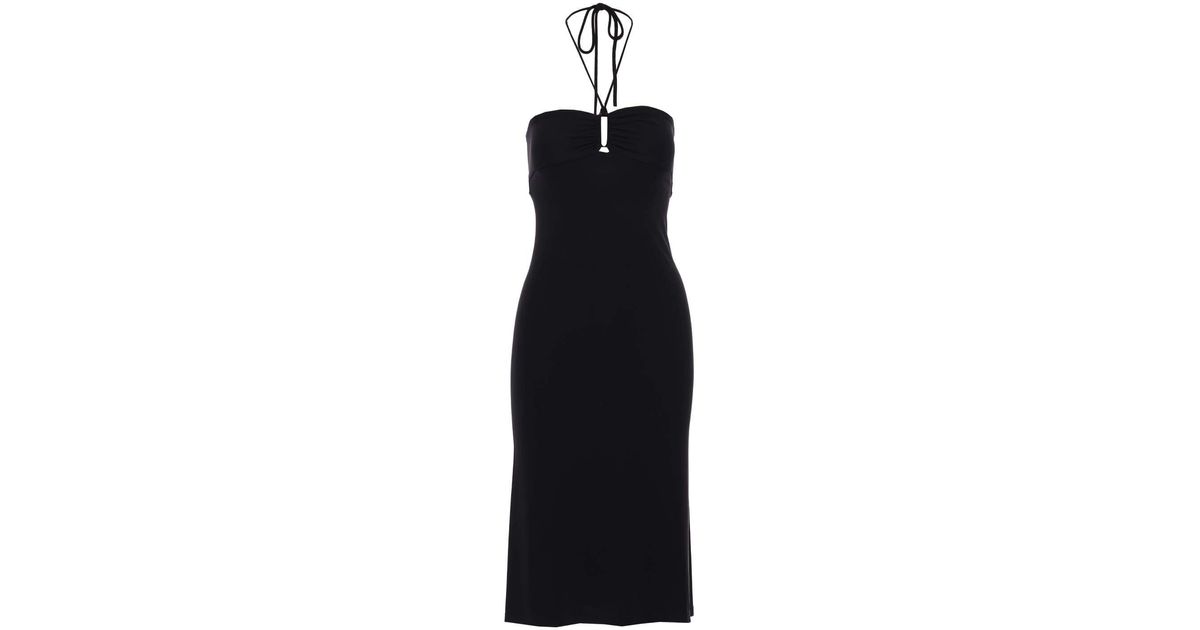 IRO Synthetic Zaret Piqué Halter Midi Dress in Black | Lyst UK