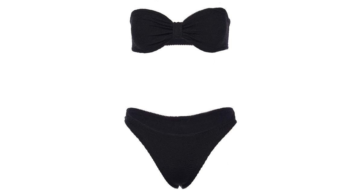 Hunza G Jean Bandeau Bikini Set in Black | Lyst