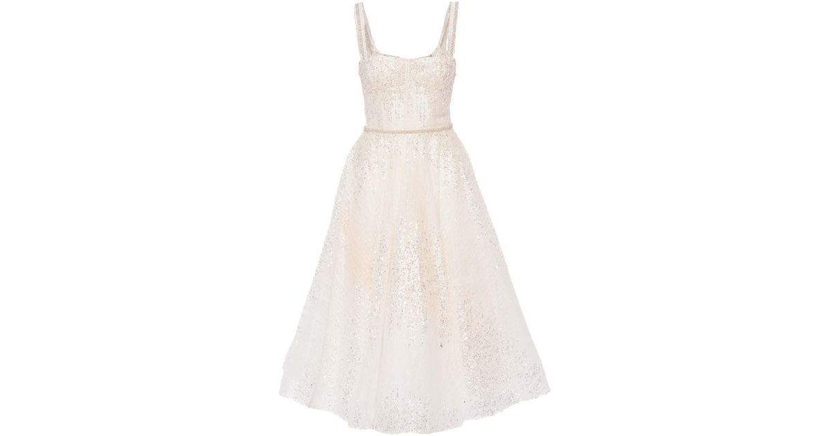 Bronx and Banco Mademoiselle Embellished Bridal Midi Dress in White | Lyst
