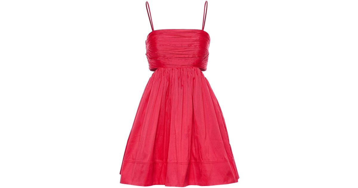 Aje. Liza Ruched Baby Doll Mini Dress in Red | Lyst UK
