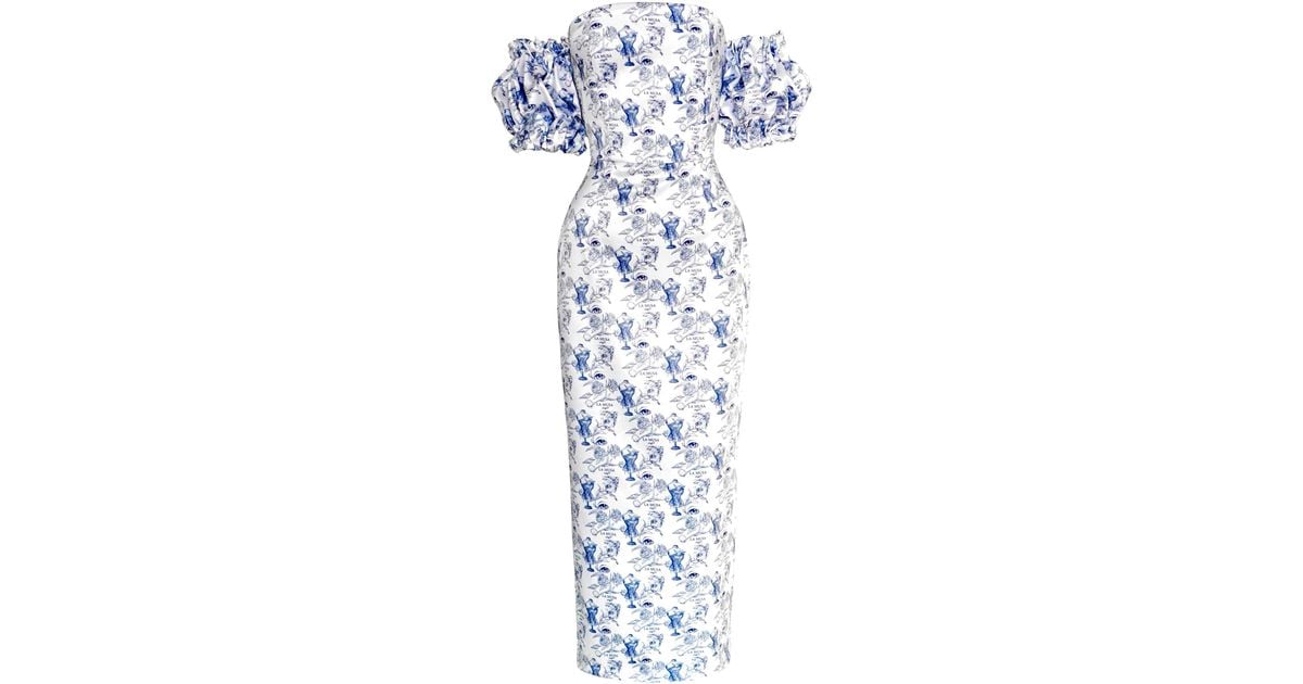 La Musa Hourglass Porcelain Dress in Blue | Lyst