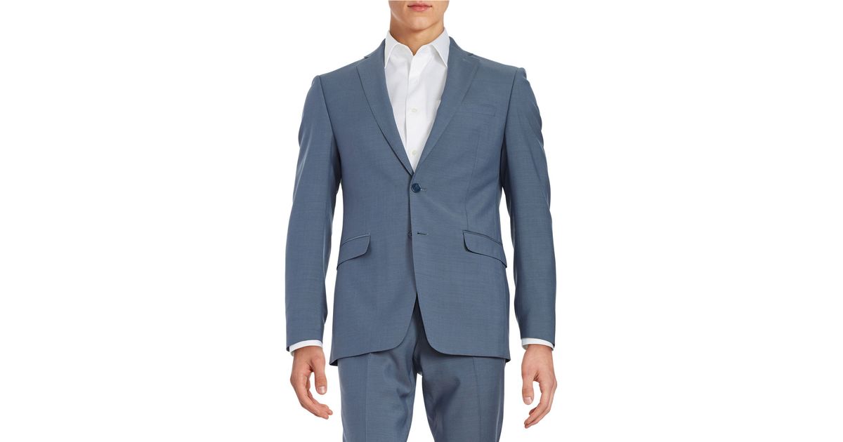 Calvin klein Wool Blazer in Blue for Men (Light Blue) - Save 75 ...