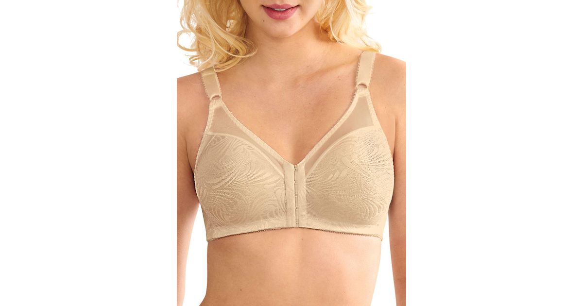 Bali Df1003 Double Support Front Close Wirefree Bra in Natural Lyst