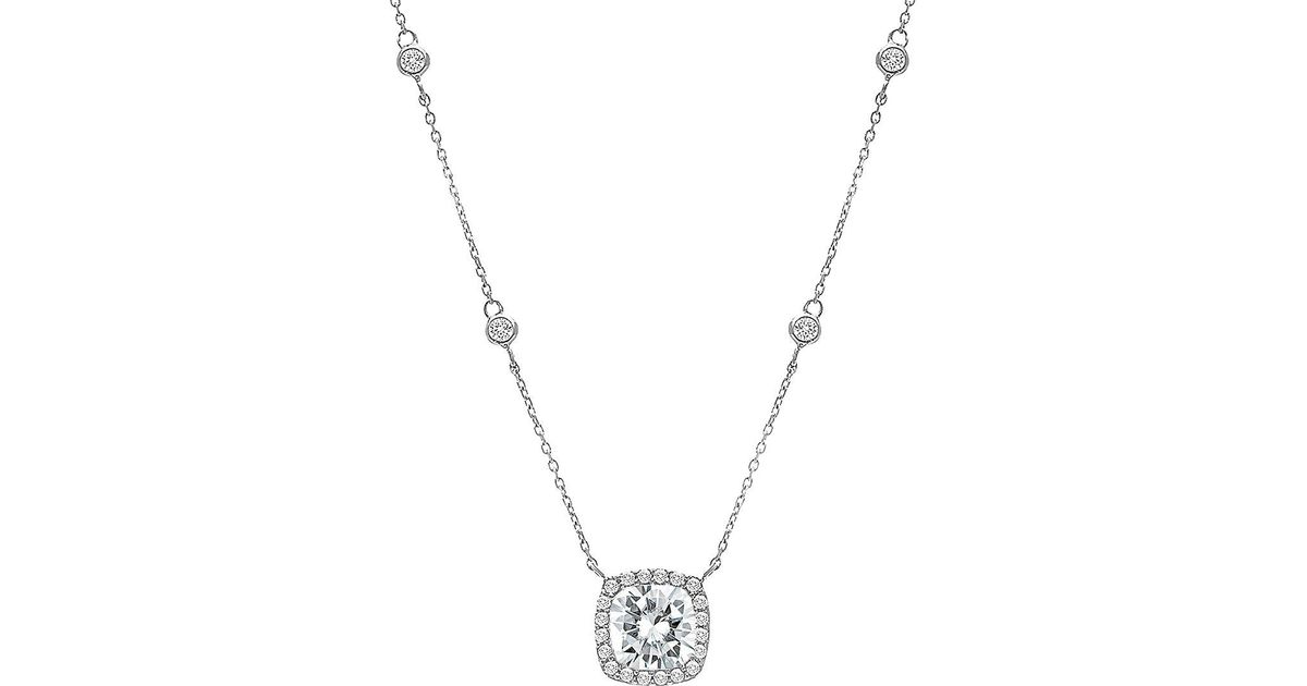 Lord + Taylor 925 Sterling Silver & Crystal Yard Chain Pendant Necklace ...