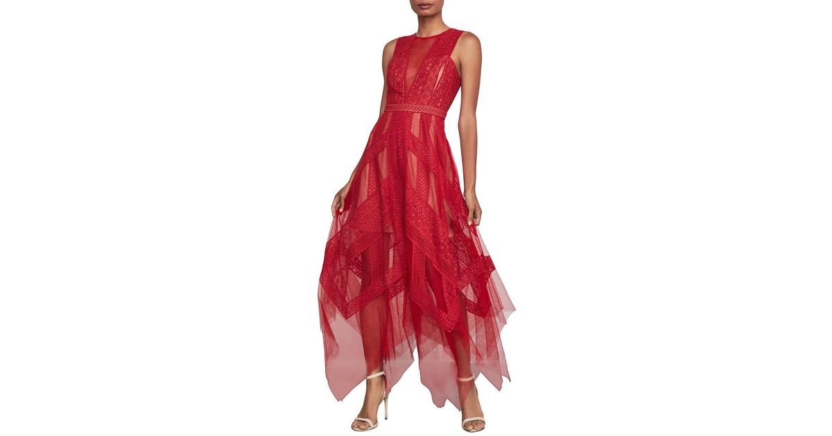 bcbg andi lace dress red