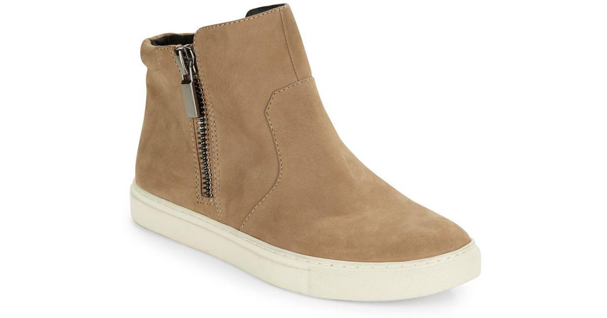 Kenneth Cole Kiera Leather Side-zip Sneakers - Lyst