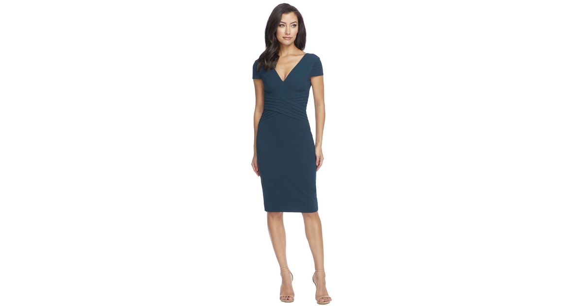Dress the Population Dolores Midi Dress in Blue | Lyst