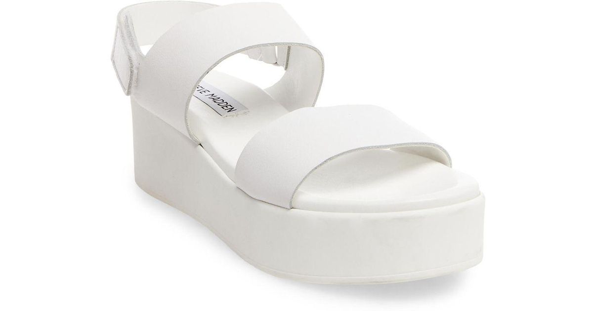 steve madden platform sandals white