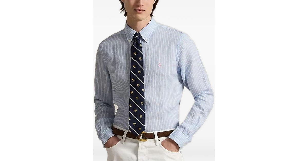 Polo Ralph Lauren Long Sleeves Sport Stripes Shirt in Blue | Lyst