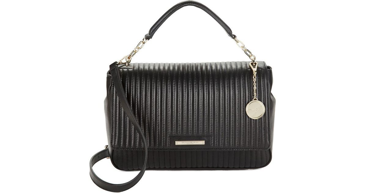 Lyst Donna Karan Quilted Chain Shoulder Bag In Black
