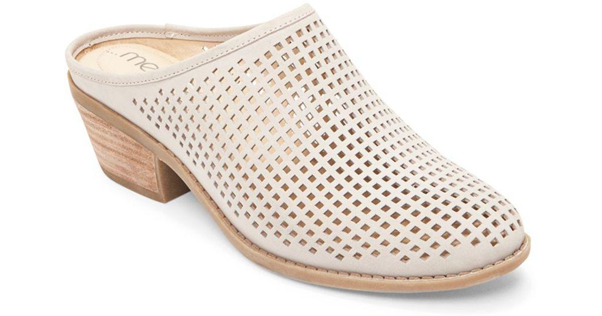 me too zara perforated leather mules