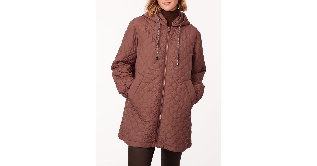 Bernardo Quilted Swing Coat in Red Lyst