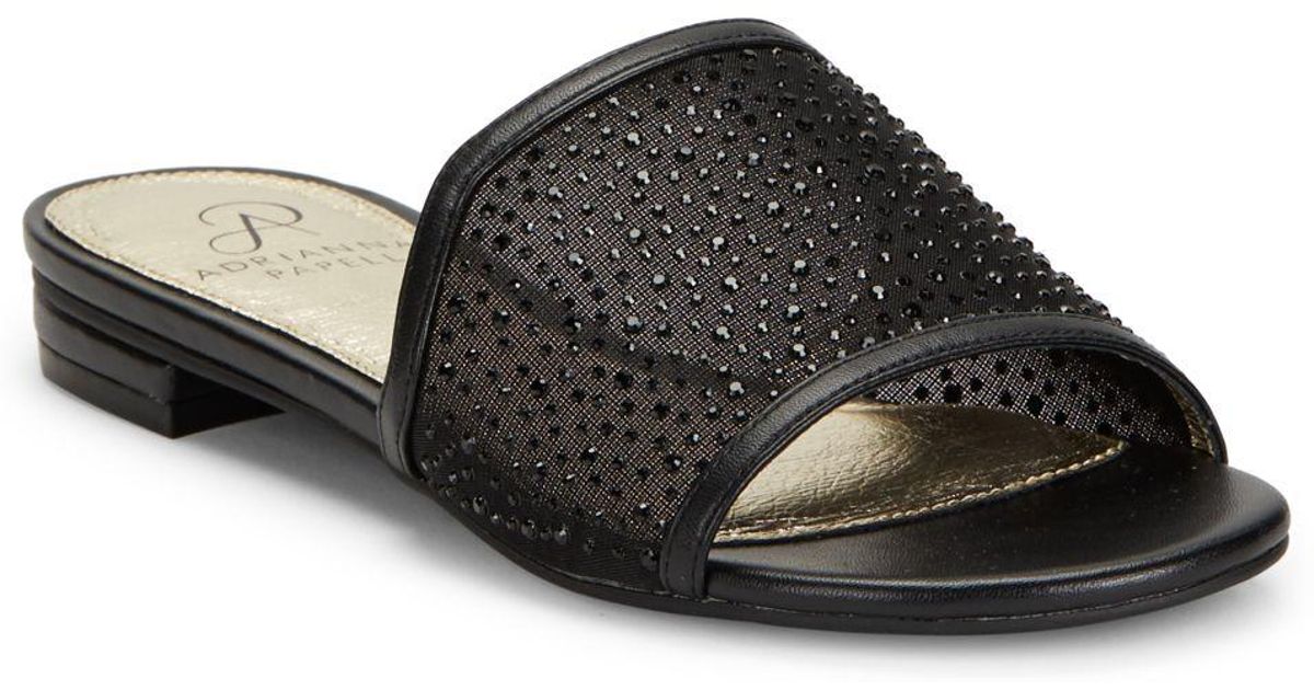 lyst papell studded slip on sandals in black lyst papell studded slip on sandals in black