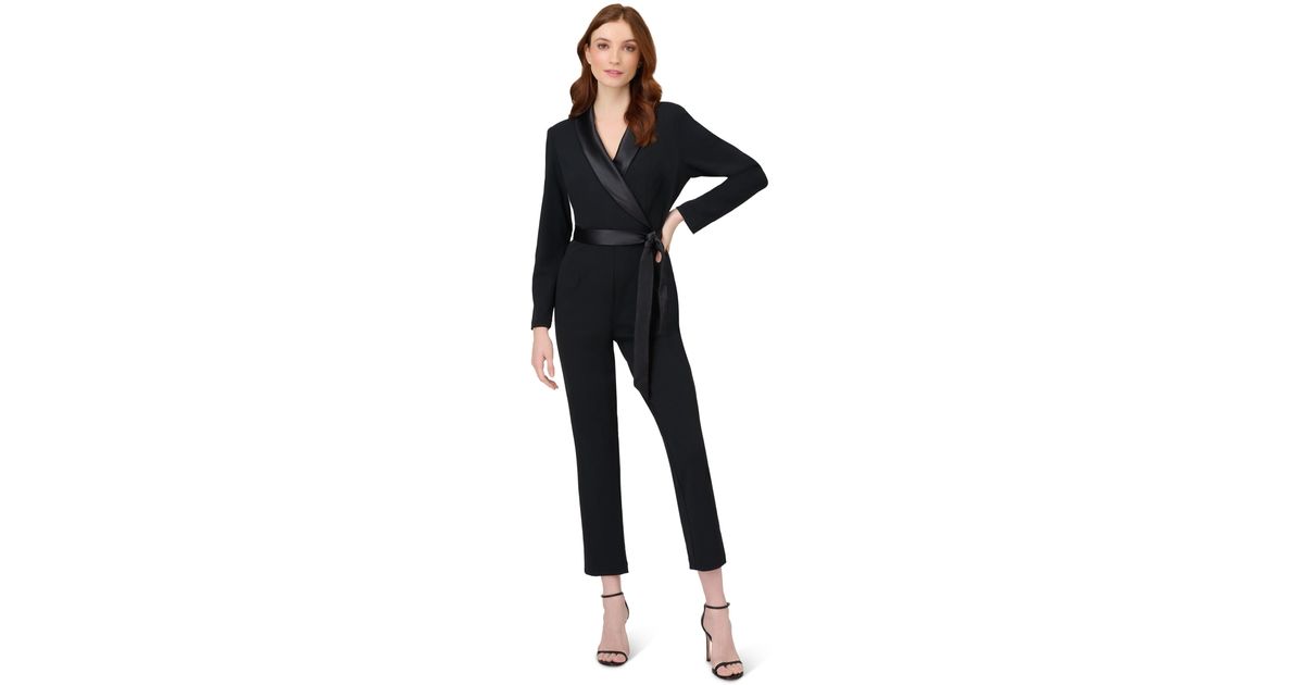 Adrianna Papell Tuxedo Jumpsuit in Blue | Lyst