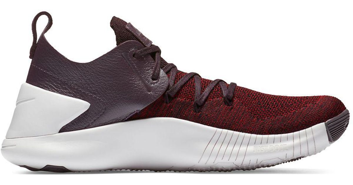 women's free tr flyknit 3 training shoes - burgundy ash