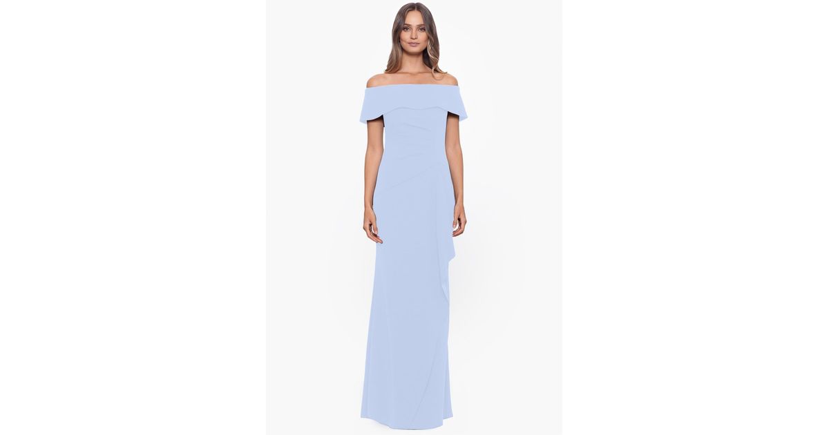 xscape raised floral gown