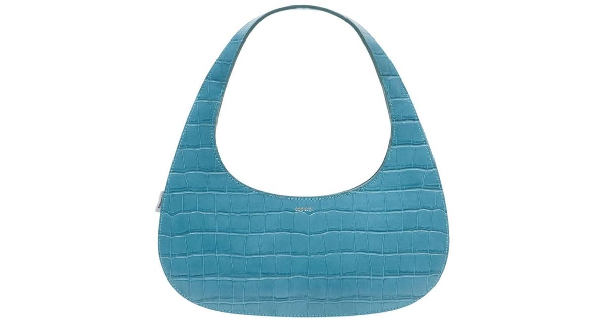 Coperni Coperni Croc-Embossed Calfskin Shoulder Bag in Blue | Lyst