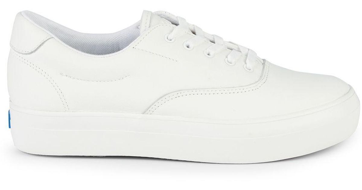 Keds Leather Rise Platform Sneakers in White - Lyst