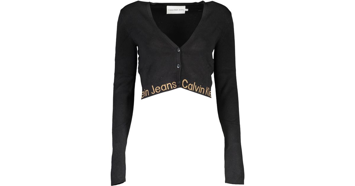 Calvin Klein Lyocell Sweater in Black | Lyst