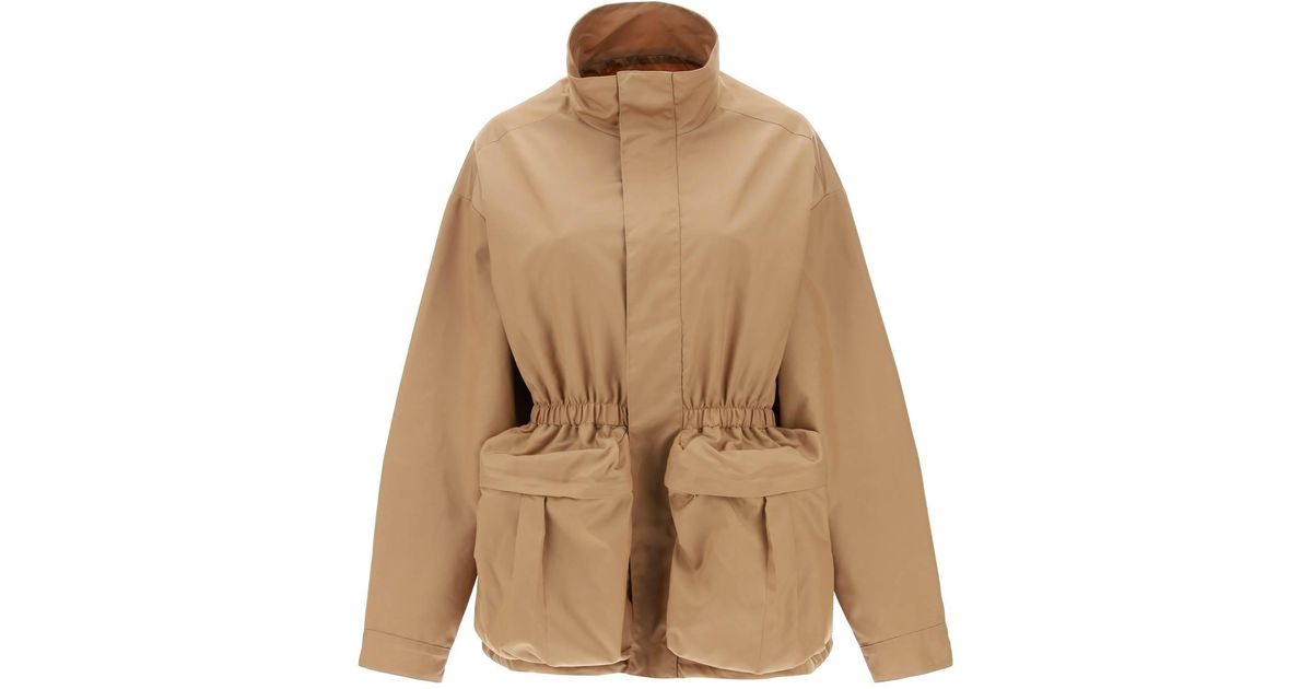 Wardrobe NYC Water Repellent Nylon Parka in Natural Lyst