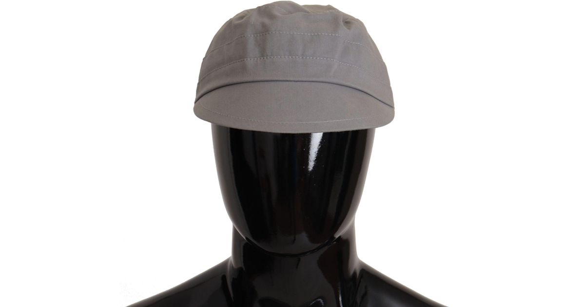 Dolce & Gabbana Newsboy Cap Capello Cotton Hat in Black for Men | Lyst