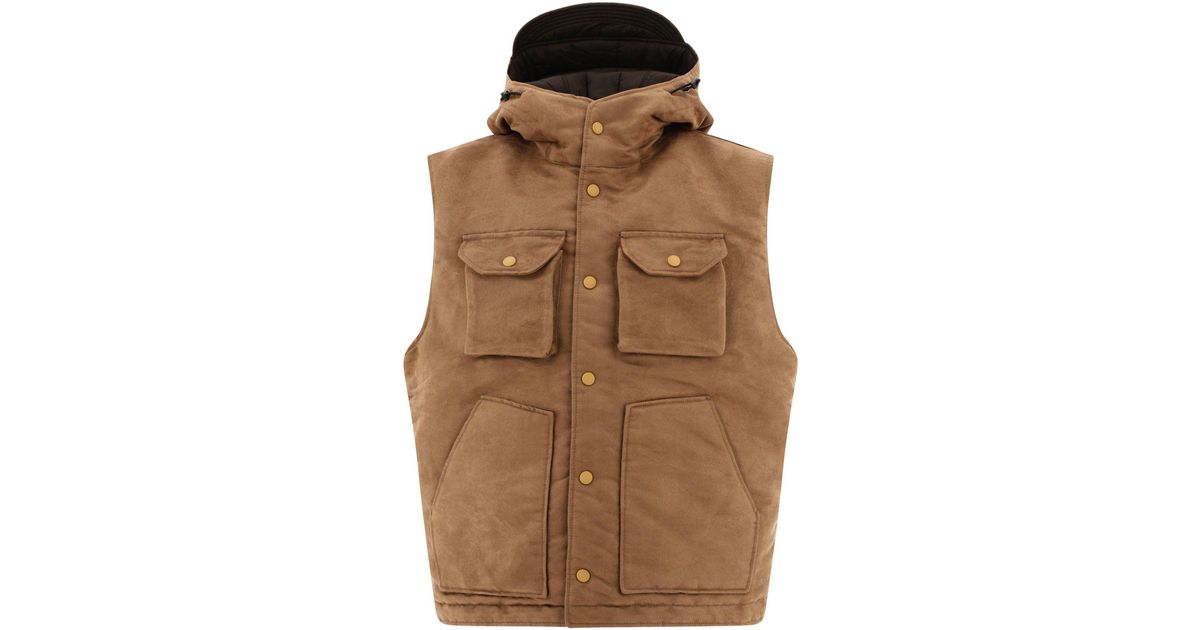 Engineered Garments "field" Reversible Vest Jacket in Brown for Men Lyst