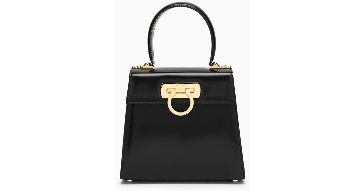 Ferragamo Iconic Black Top Handle Bag Lyst