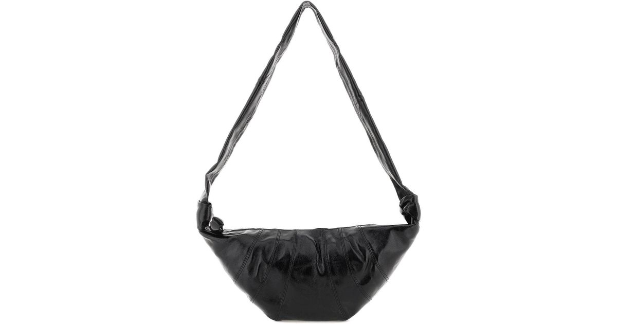 Lemaire 'croissant' Medium Shoulder Bag Black Cotton | Lyst