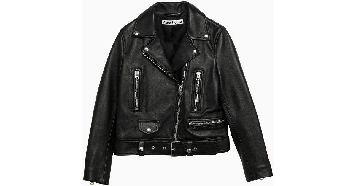 Acne Studios Black Leather Biker Jacket | Lyst