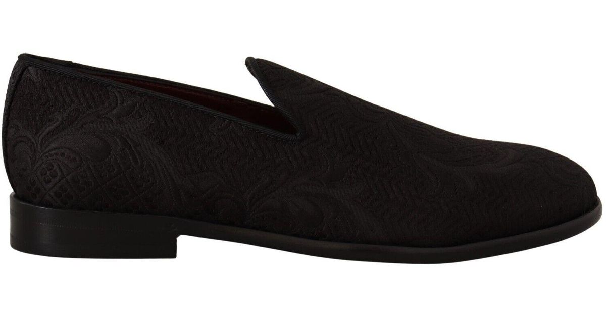 Dolce & Gabbana Floral Brocade Slippers Loafers Shoes in Black for Men |  Lyst
