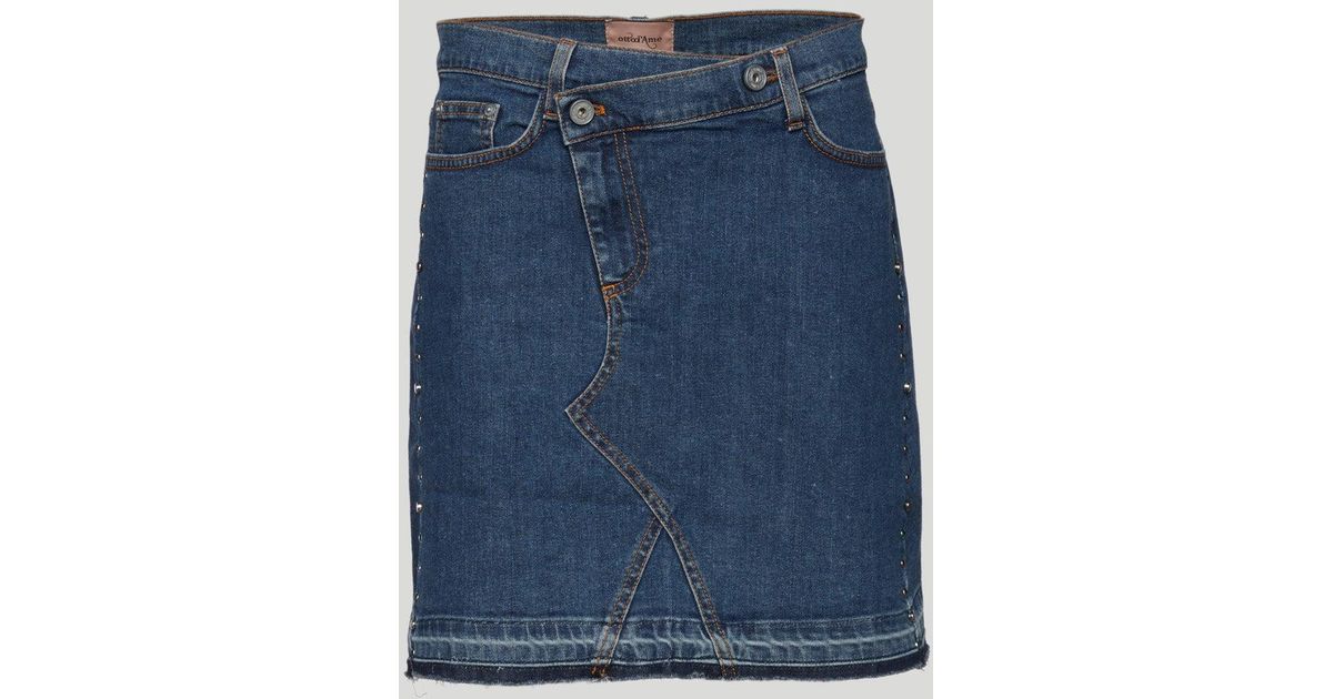 Ottod'Ame Denim Gonna Jeans Effetto Asimmetrico in Blue | Lyst