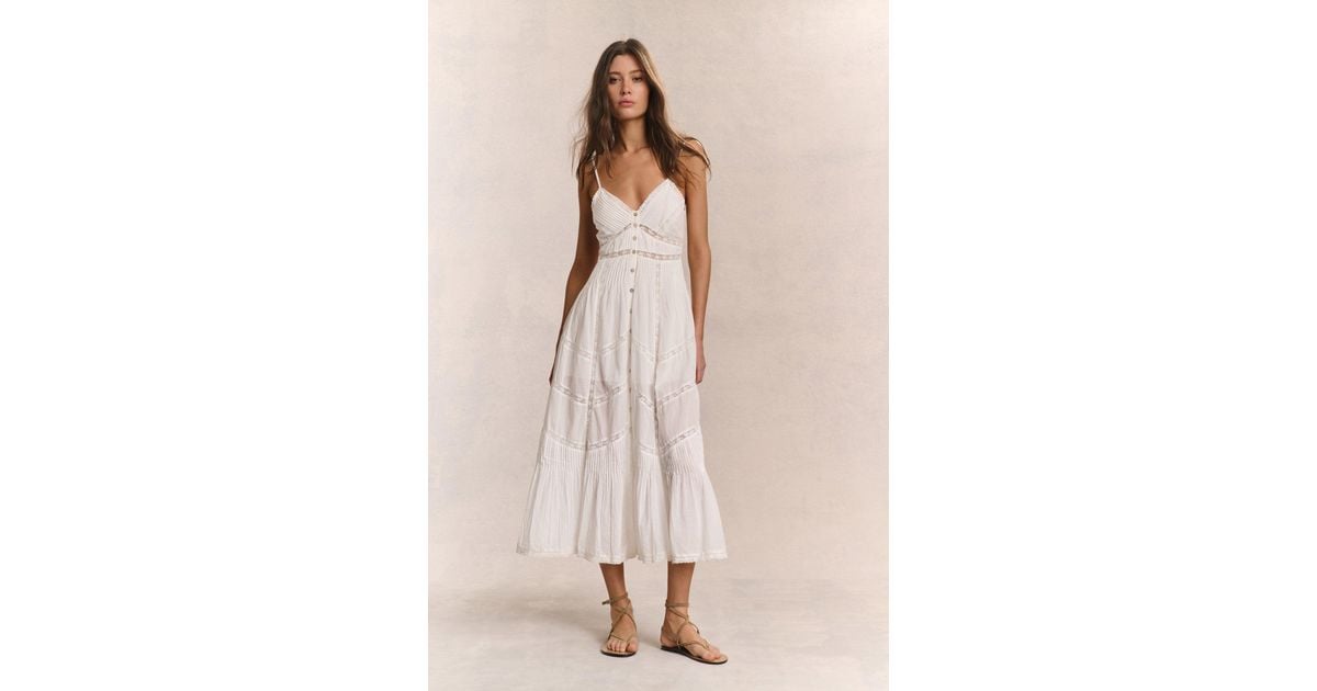 esilda heritage cotton midi dress LoveShackFancy Esilda Heritage Cotton Midi Dress For in Pink