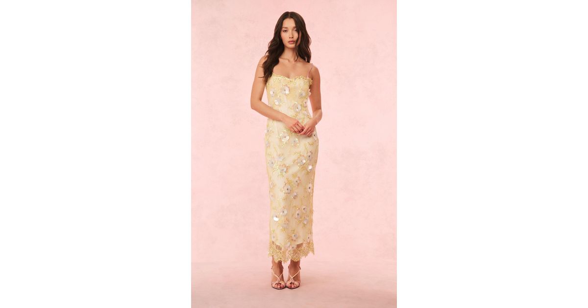 LoveShackFancy Emalia Embellished Lace Maxi Dress For in Pink | Lyst