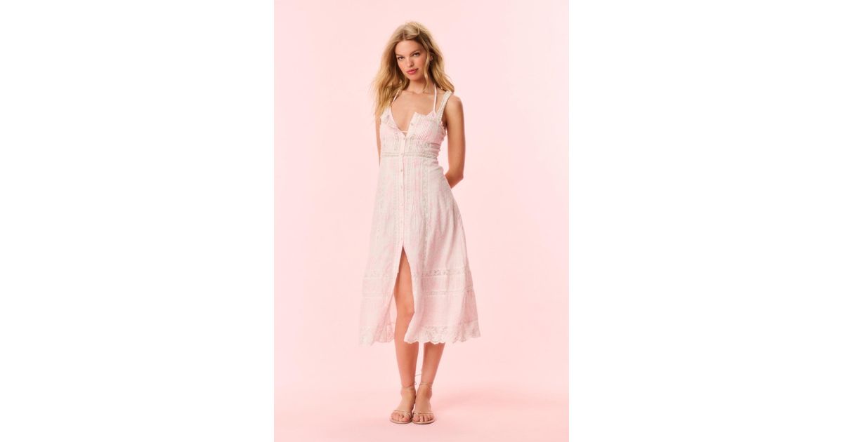 LoveShackFancy Judalon Cotton Midi Dress For in Pink | Lyst LoveShackFancy Judalon Cotton Midi Dress For in Pink | Lyst