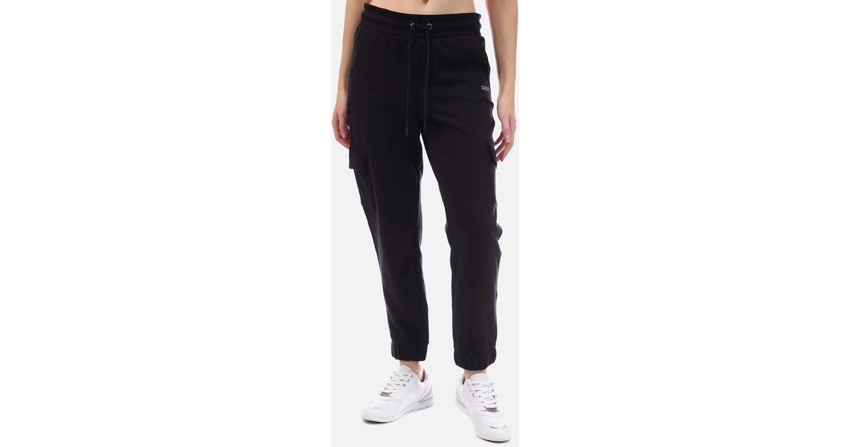 DKNY, Dames Mini Stud Logo Brede pijpen Broek met Zakken, Zwart, M, zwart, M