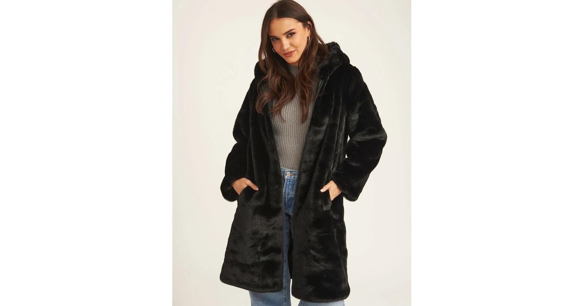 Gini London New Look Ladies Teddy Coats Black Teddy Coat New Look