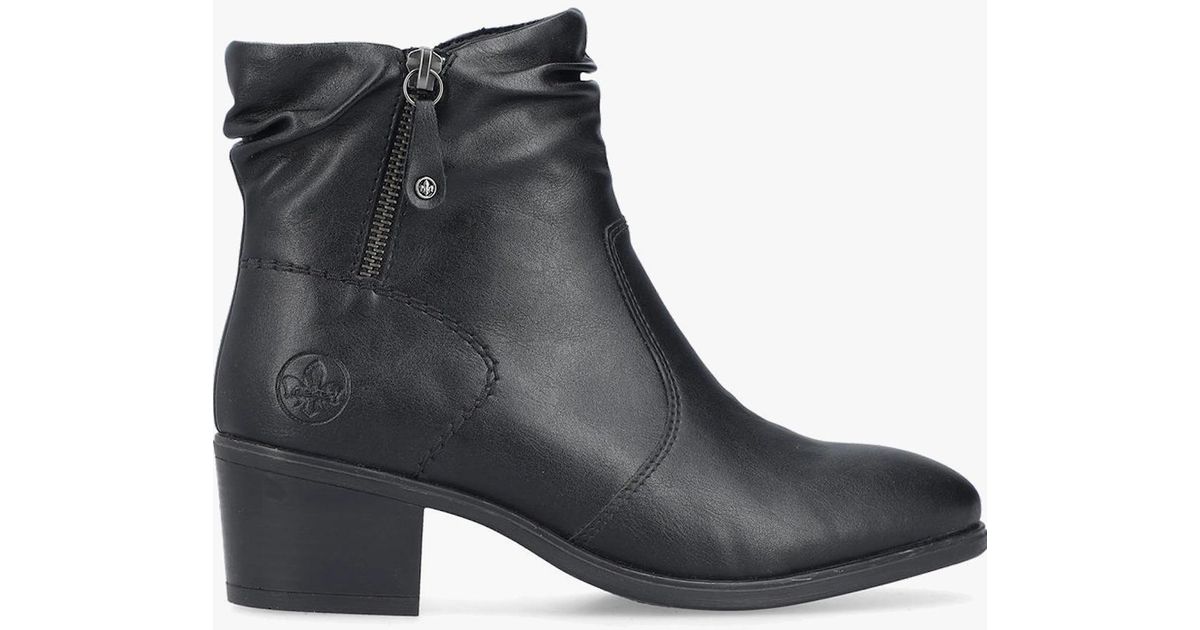 Rieker Laarsjes ankleboots klassieke enkellaars blokhak binnenrits