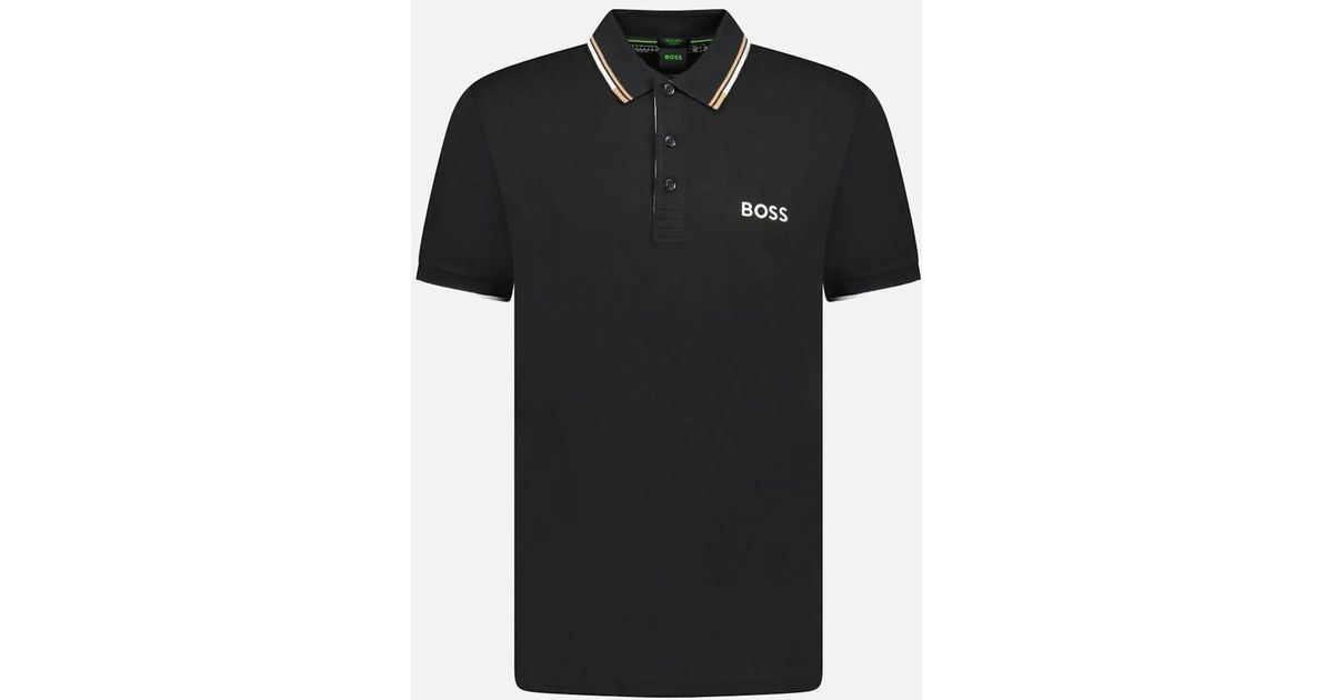 BOSS Label Paddy Pro Polo Shirt in Black for Men | Lyst UK