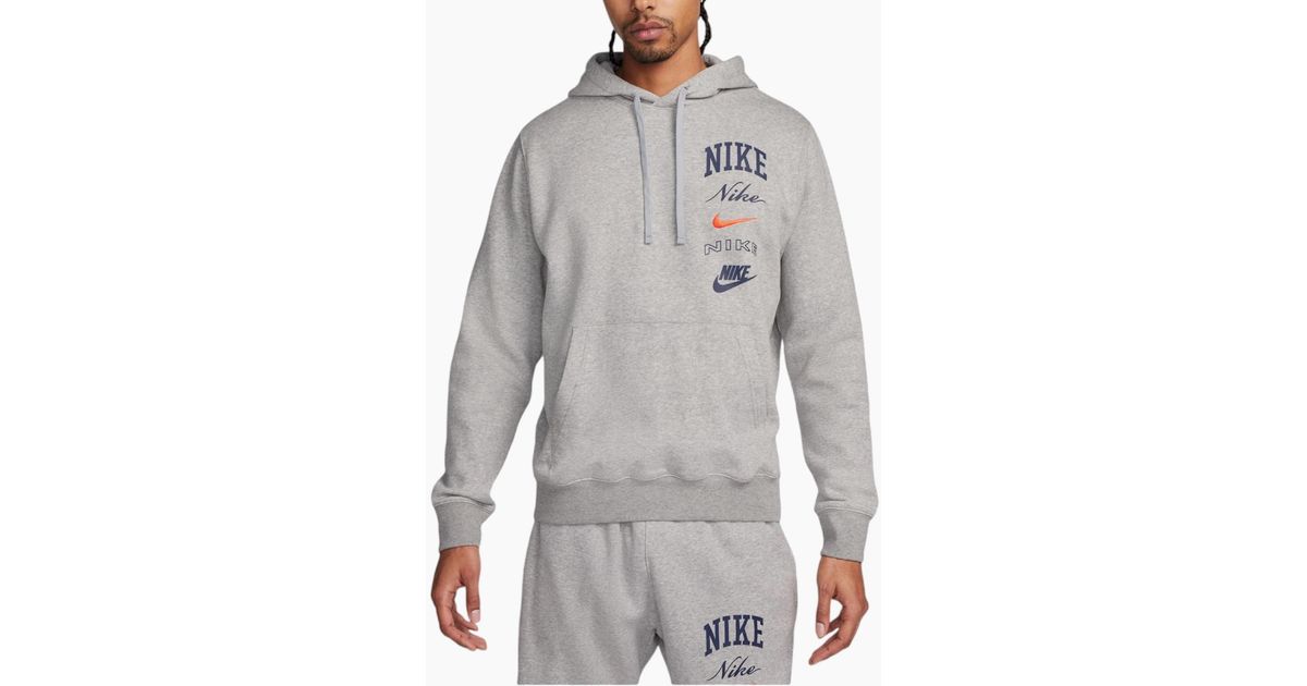 nike sportswear stacked french terry pullover hoodie