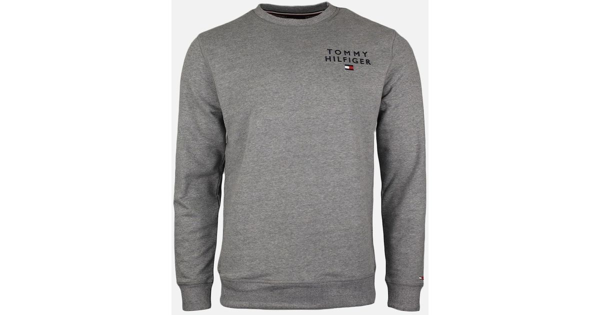 Tommy Hilfiger Original Logo Lounge Track Top, Melange in Grey for
