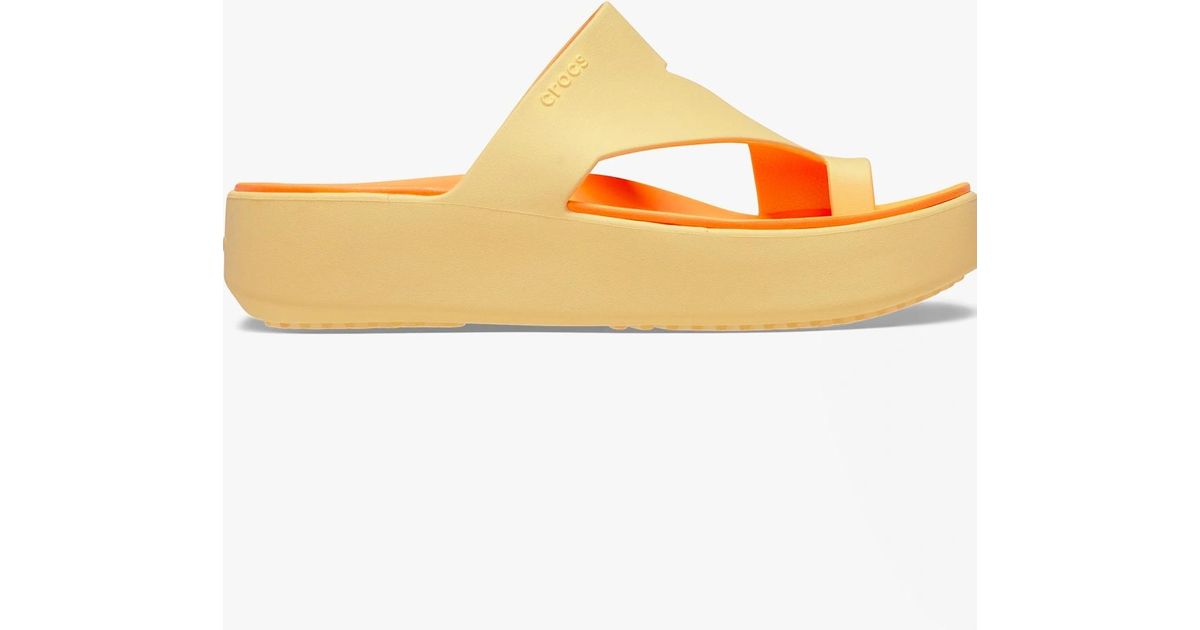 Crocs™ 210834-78Z Getaway Platform Toe Loop Sandals Golden Hour in ...