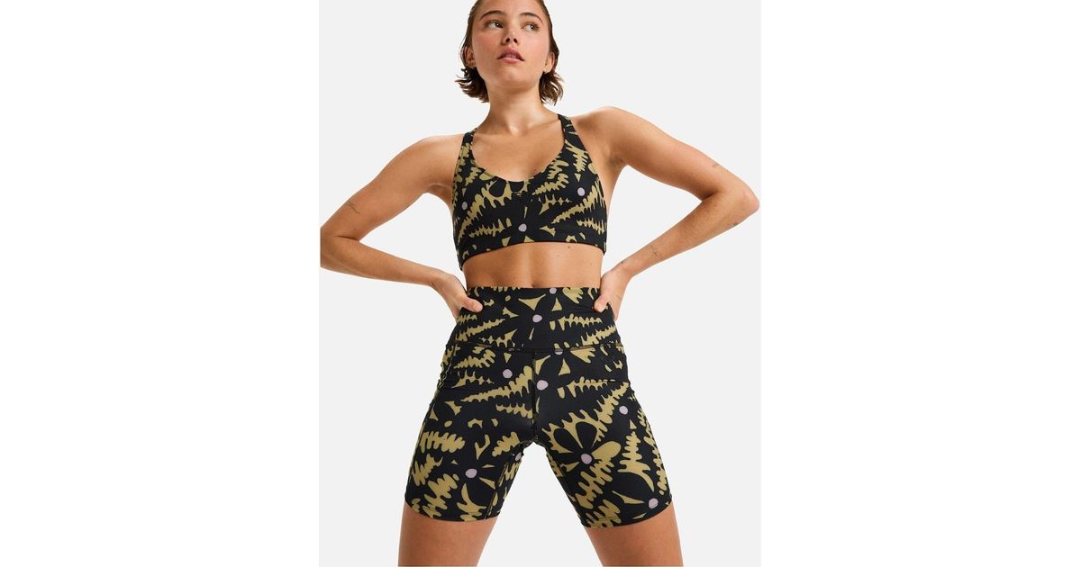 Roxy Heart Into It Patterned Biker Running Shorts in Black | Lyst UK