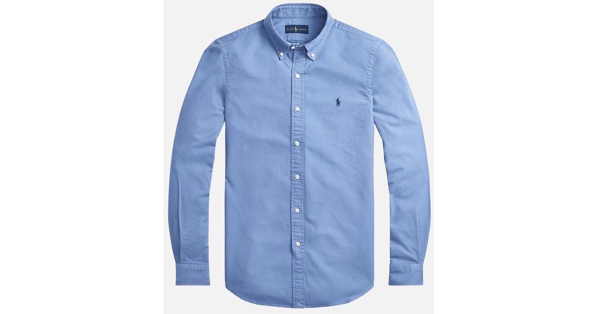 Ralph Lauren Long Sleeve Oxford Shirt in Blue for Men | Lyst UK
