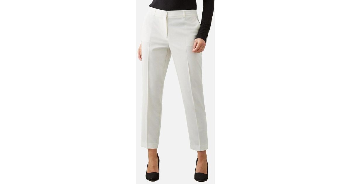 Petite White Ankle Grazer Trousers Dorothy Perkins Ladies Slim